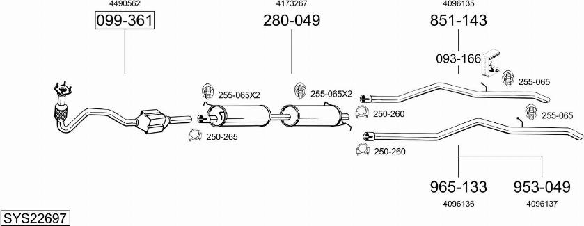 Bosal SYS22697 - Система выпуска ОГ autosila-amz.com