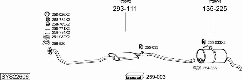 Bosal SYS22606 - Система выпуска ОГ autosila-amz.com