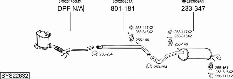 Bosal SYS22632 - Система выпуска ОГ autosila-amz.com