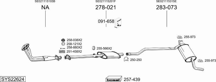 Bosal SYS22624 - Система выпуска ОГ autosila-amz.com