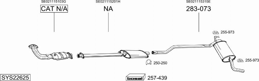 Bosal SYS22625 - Система выпуска ОГ autosila-amz.com