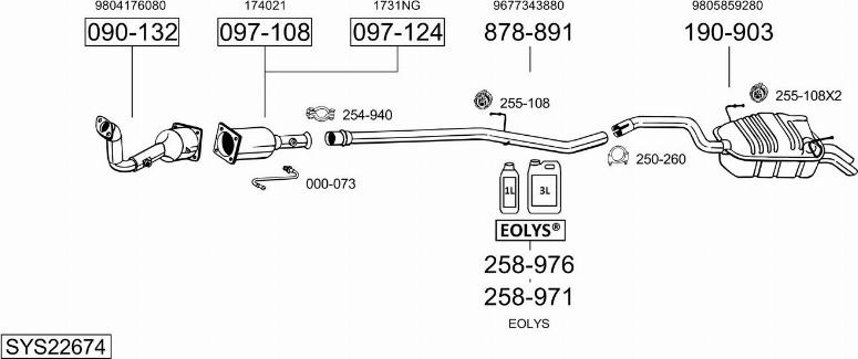 Bosal SYS22674 - Система выпуска ОГ autosila-amz.com