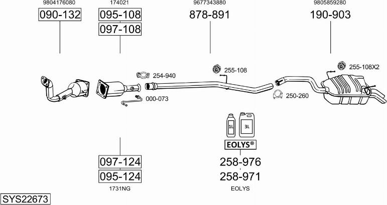 Bosal SYS22673 - Система выпуска ОГ autosila-amz.com