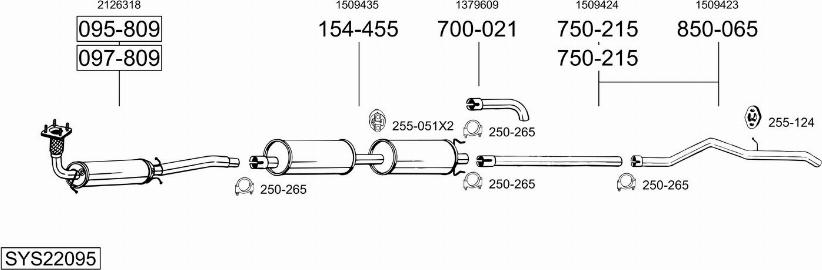 Bosal SYS22095 - Система выпуска ОГ autosila-amz.com