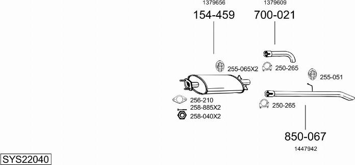 Bosal SYS22040 - Система выпуска ОГ autosila-amz.com