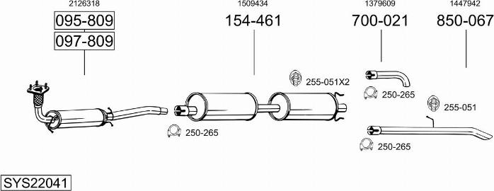 Bosal SYS22041 - Система выпуска ОГ autosila-amz.com