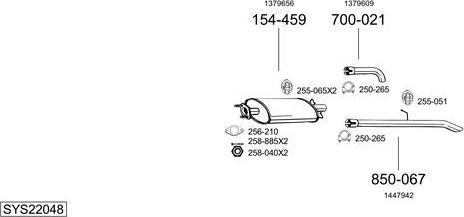 Bosal SYS22048 - Система выпуска ОГ autosila-amz.com