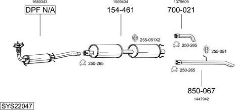 Bosal SYS22047 - Система выпуска ОГ autosila-amz.com