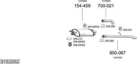 Bosal SYS22052 - Система выпуска ОГ autosila-amz.com