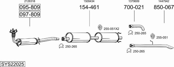 Bosal SYS22025 - Система выпуска ОГ autosila-amz.com