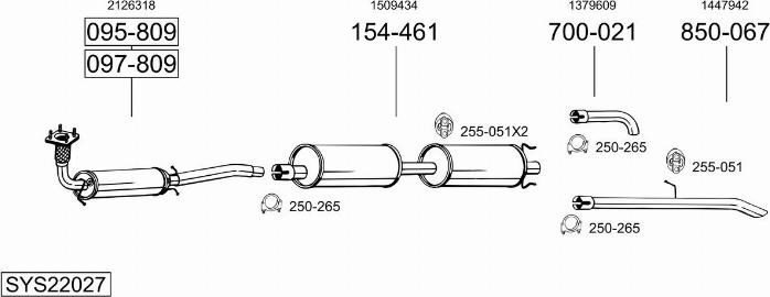 Bosal SYS22027 - Система выпуска ОГ autosila-amz.com