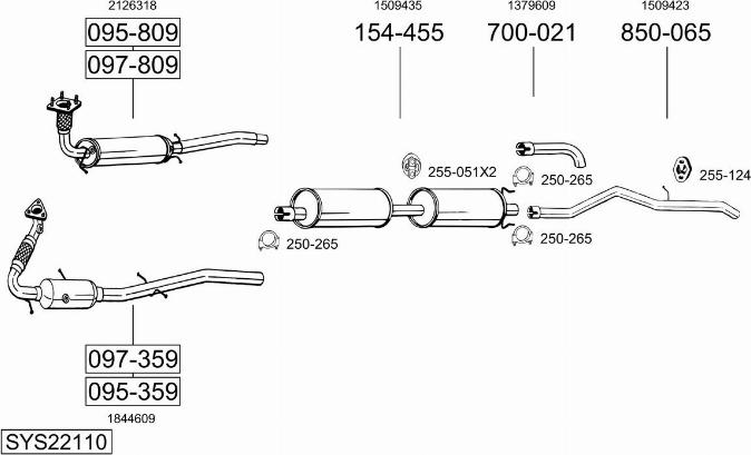 Bosal SYS22110 - Система выпуска ОГ autosila-amz.com
