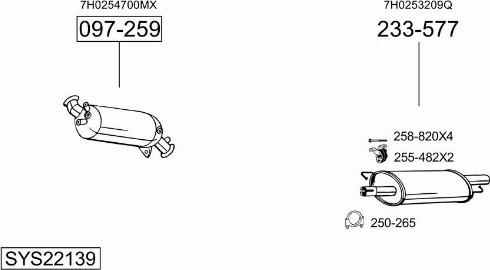 Bosal SYS22139 - Система выпуска ОГ autosila-amz.com