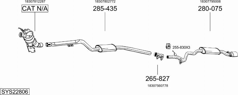 Bosal SYS22806 - Система выпуска ОГ autosila-amz.com