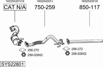 Bosal SYS22801 - Система выпуска ОГ autosila-amz.com