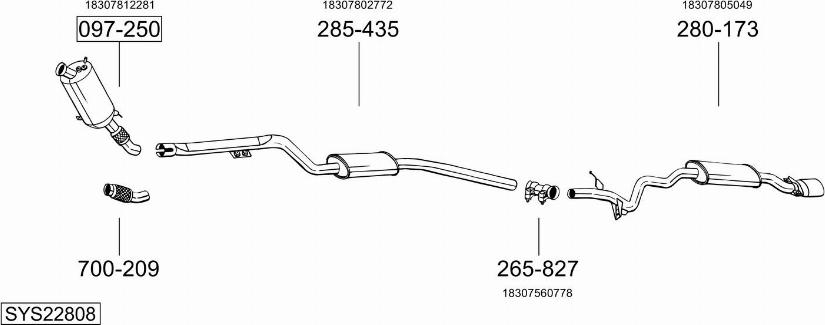 Bosal SYS22808 - Система выпуска ОГ autosila-amz.com