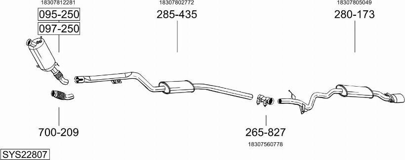 Bosal SYS22807 - Система выпуска ОГ autosila-amz.com