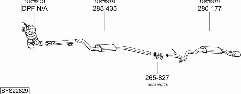 Bosal SYS22829 - Система выпуска ОГ autosila-amz.com