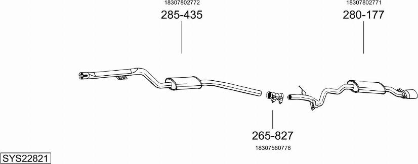 Bosal SYS22821 - Система выпуска ОГ autosila-amz.com