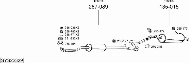 Bosal SYS22329 - Система выпуска ОГ autosila-amz.com