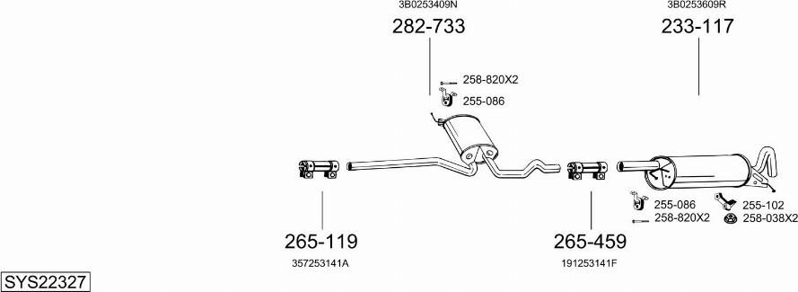 Bosal SYS22327 - Система выпуска ОГ autosila-amz.com