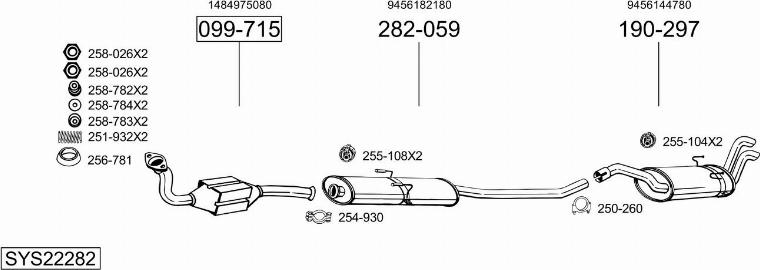 Bosal SYS22282 - Система выпуска ОГ autosila-amz.com