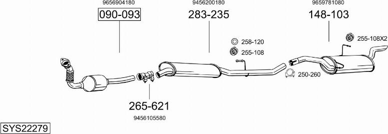 Bosal SYS22279 - Система выпуска ОГ autosila-amz.com