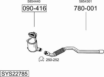 Bosal SYS22785 - Система выпуска ОГ autosila-amz.com