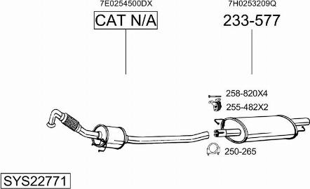 Bosal SYS22771 - Система выпуска ОГ autosila-amz.com