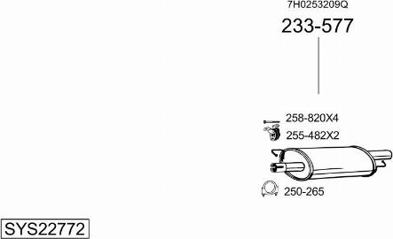 Bosal SYS22772 - Система выпуска ОГ autosila-amz.com