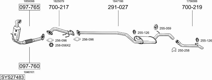 Bosal SYS27483 - Система выпуска ОГ autosila-amz.com