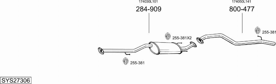 Bosal SYS27306 - Система выпуска ОГ autosila-amz.com