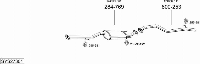 Bosal SYS27301 - Система выпуска ОГ autosila-amz.com