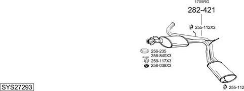 Bosal SYS27293 - Система выпуска ОГ autosila-amz.com