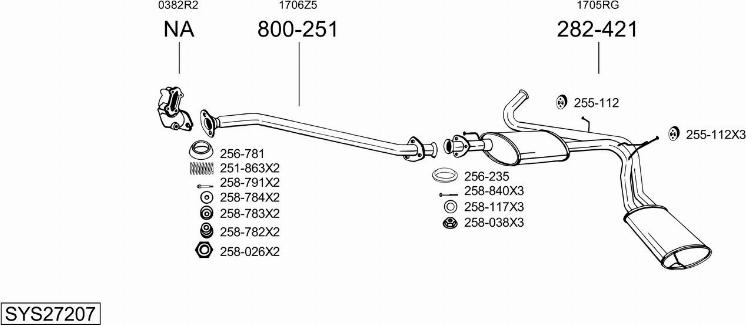 Bosal SYS27207 - Система выпуска ОГ autosila-amz.com