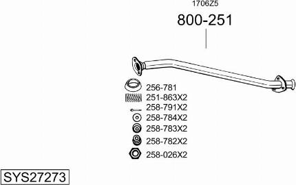 Bosal SYS27273 - Система выпуска ОГ autosila-amz.com