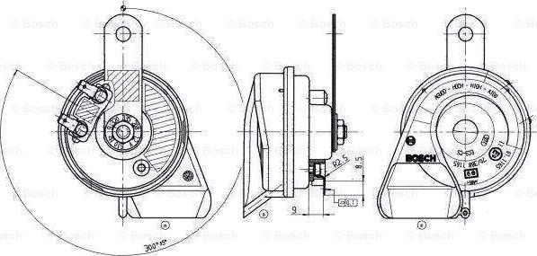 BOSCH 9 320 335 208 - сигнал звуковой! 510 Гц\ VW Golf, MB W202/S202/S203 1.0-2.2i/D 83-02 autosila-amz.com