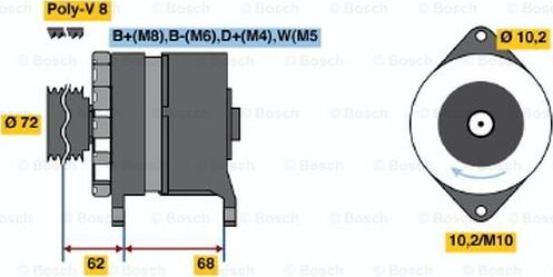 BOSCH 6 033 GB3 035 - Генератор autosila-amz.com