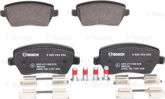 BOSCH 0 986 494 592 - Тормозные колодки, дисковые, комплект autosila-amz.com