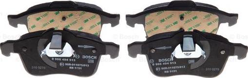 BOSCH 0 986 494 513 - Тормозные колодки, дисковые, комплект autosila-amz.com