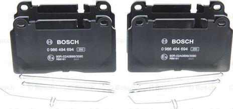 BOSCH 0 986 494 694 - Тормозные колодки, дисковые, комплект autosila-amz.com