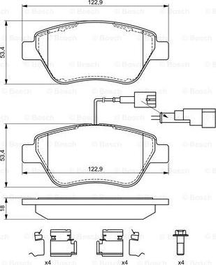 BOSCH 0 986 494 698 - Тормозные колодки, дисковые, комплект autosila-amz.com