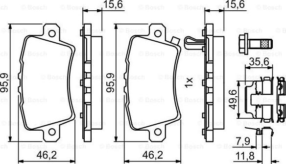 BOSCH 0 986 494 642 - INTERCARS Дисковые тормозные колодки, комплект (D78DC7) autosila-amz.com