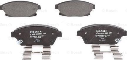 BOSCH 0 986 494 657 - Тормозные колодки, дисковые, комплект autosila-amz.com