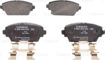 BOSCH 0 986 494 633 - Тормозные колодки, дисковые, комплект autosila-amz.com