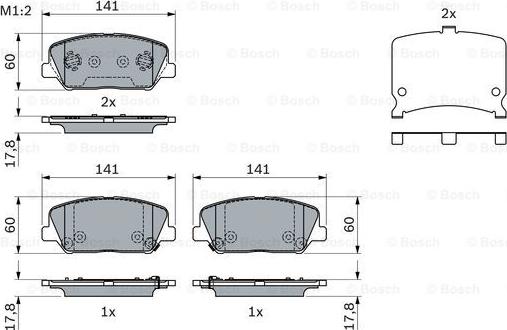 BOSCH 0 986 494 671 - Тормозные колодки, дисковые, комплект autosila-amz.com