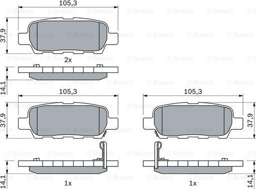 BOSCH 0 986 494 090 - 0 986 494 090 GDB3393=876 01 [44060AL586] !колодки дисковые з.\ Nissan Murano/X-Trail 2.0-3.5 03> autosila-amz.com