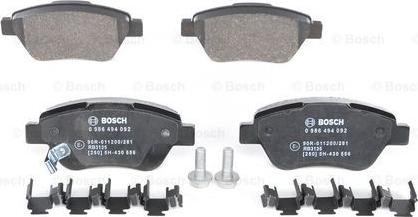 BOSCH 0 986 494 092 - Тормозные колодки, дисковые, комплект autosila-amz.com