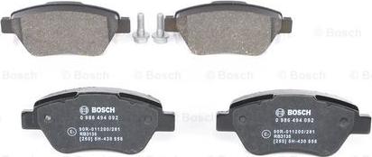 BOSCH 0 986 494 092 - Тормозные колодки, дисковые, комплект autosila-amz.com