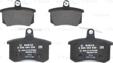 BOSCH 0 986 494 059 - 0 986 494 059 135 00=FDB222 !колодки дисковые з.\Audi 80/90/100/200 <89, Fiat Croma 1.6-2.5TD 85-96 autosila-amz.com